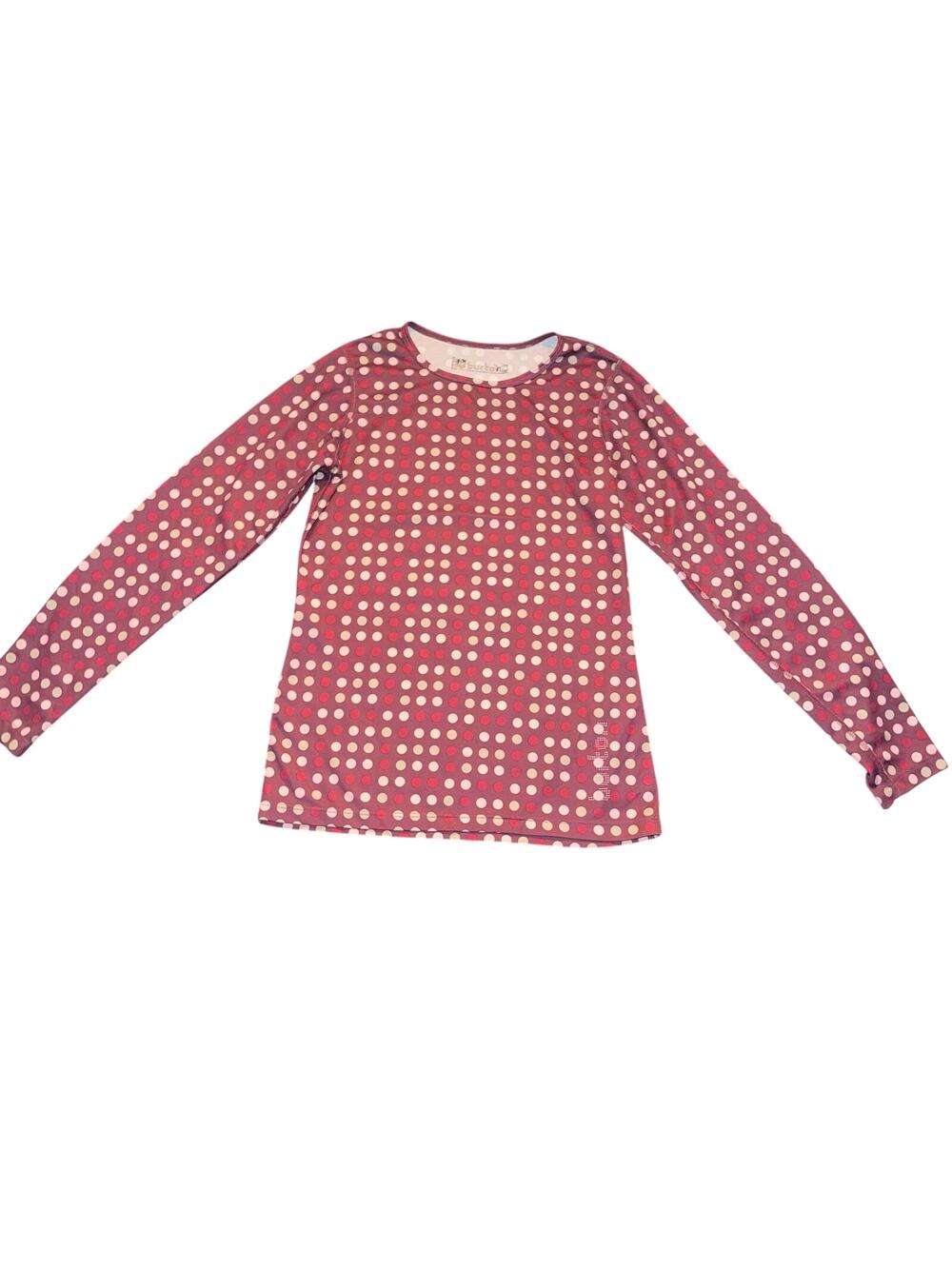 Burton Polka Dot Long Sleeve Base Layer Shirt Burgundy Red Medium